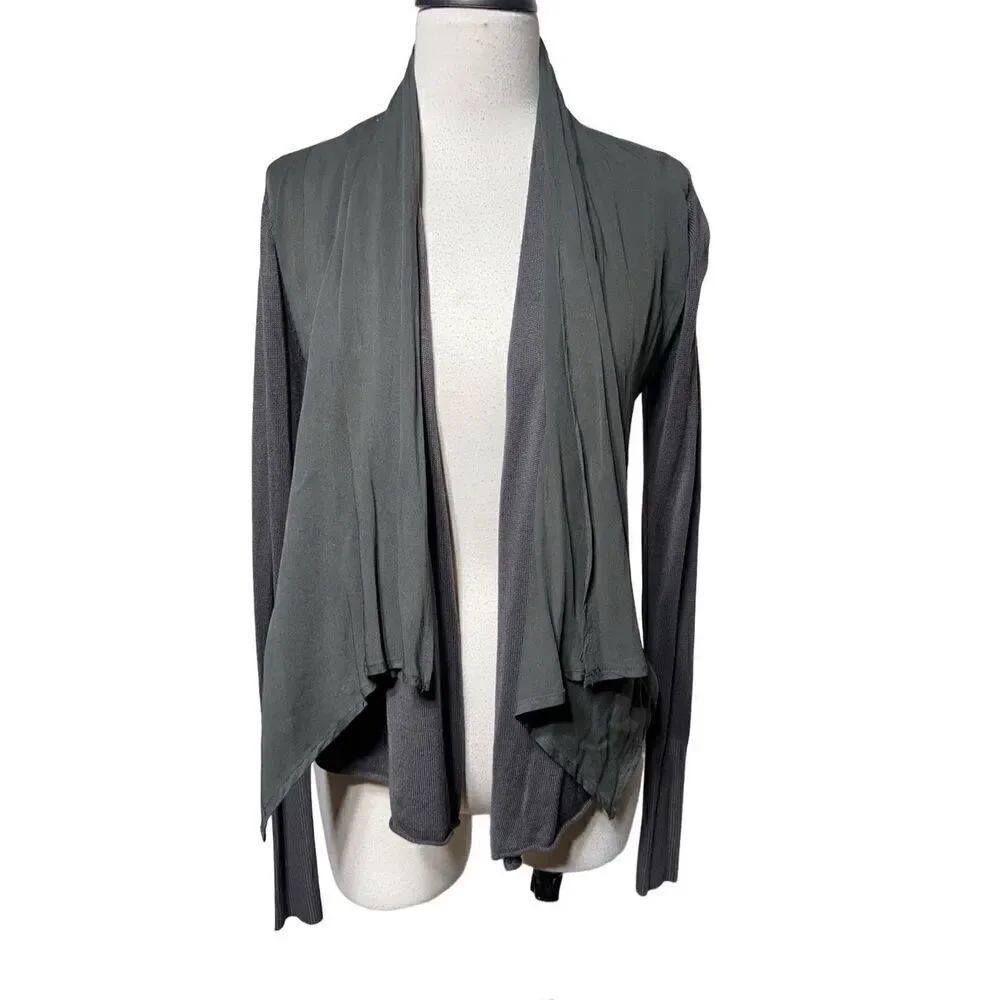 Cynthia Rowley Draped Cardigan Sweater Jacket Grey Long Sleeve Size XS